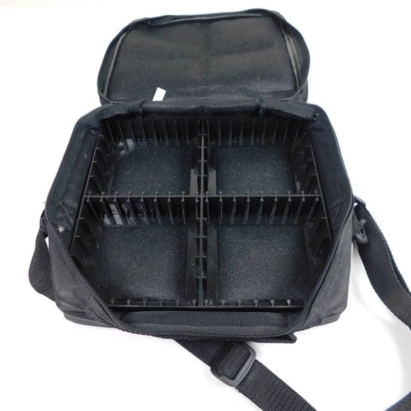 Black Soft Cassette Tape Carrying Case Bag Adjustable Strap MM Holds 10 Tapes - Picture 5 of 9